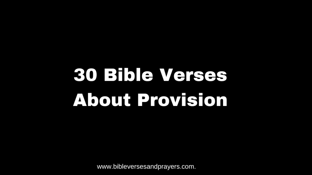 Bible verses about provision