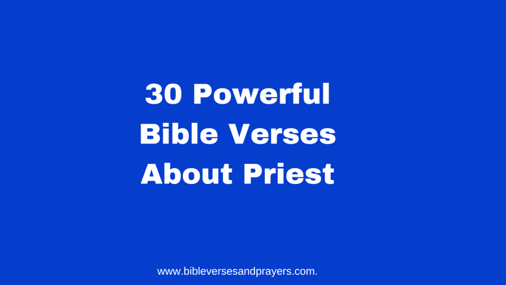 bible verses about priest