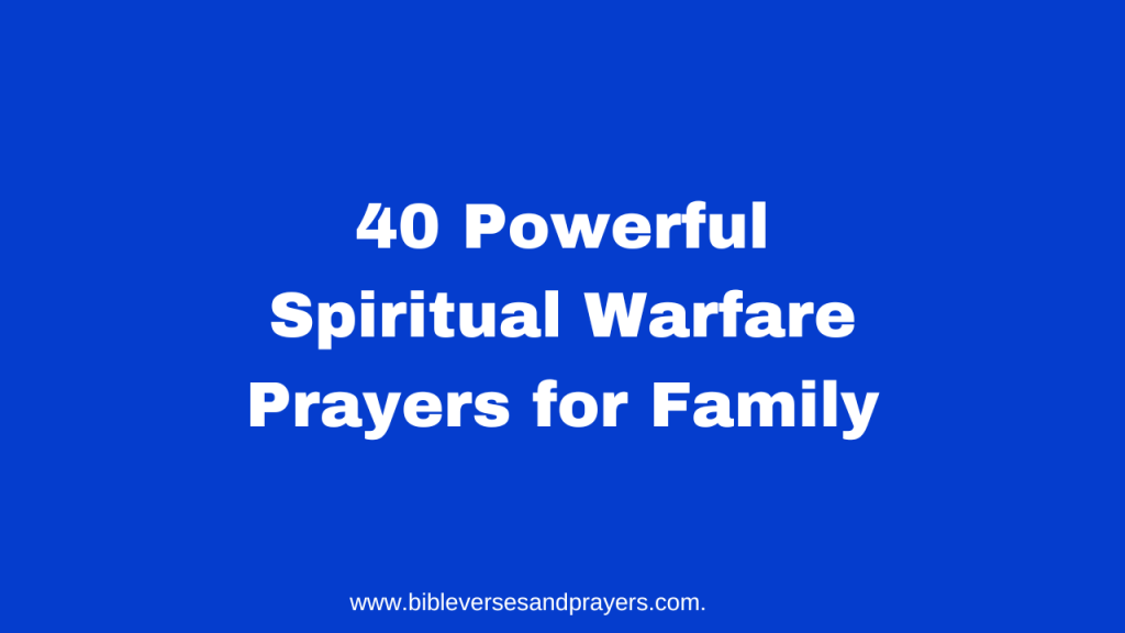 spiritual warfare prayers for family