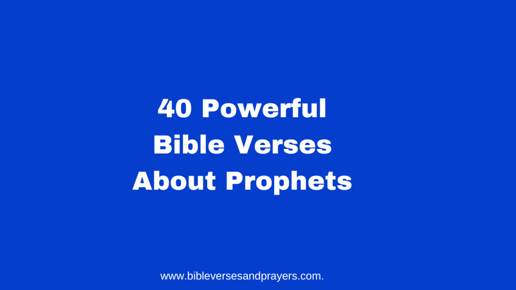 bible verses about prophets