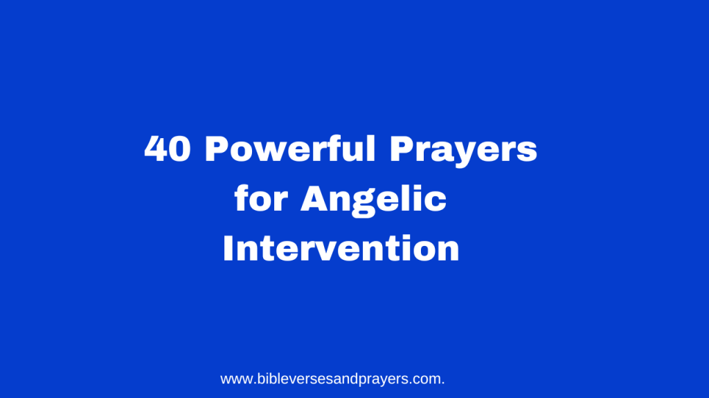 prayers for angelic intervention