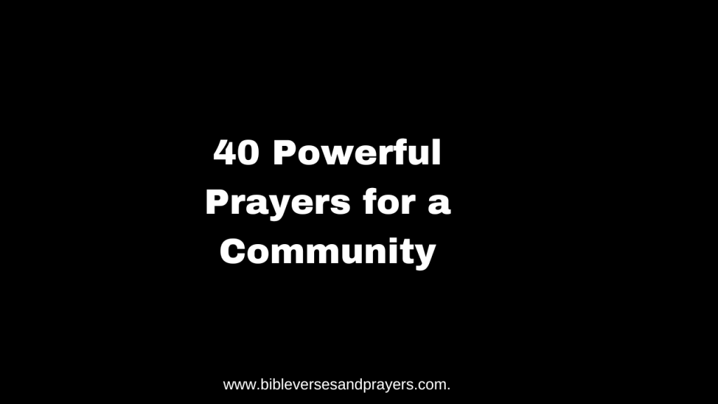 Prayers for a community