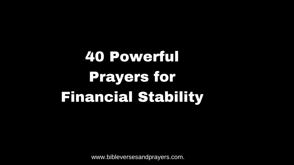 Prayers for financial stability
