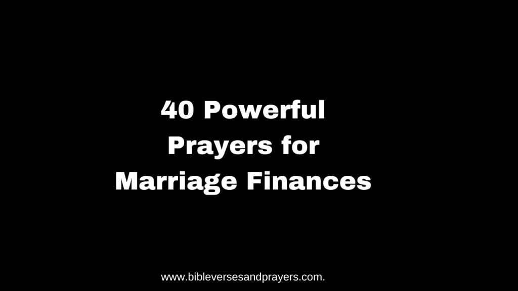 Prayers for marriage finances