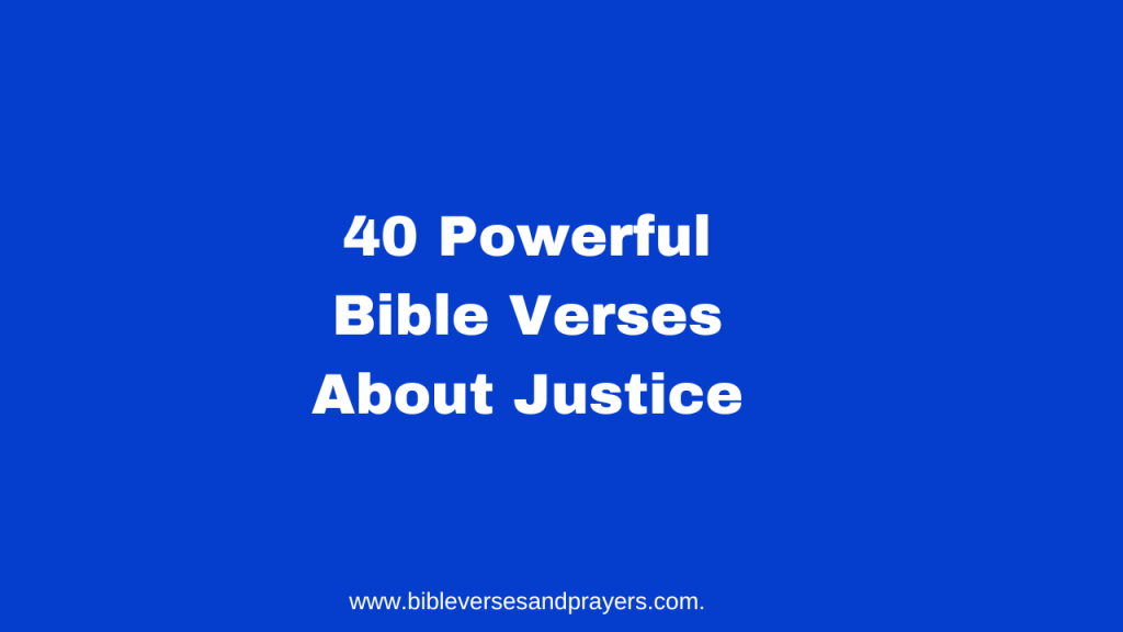 bible verses about justice