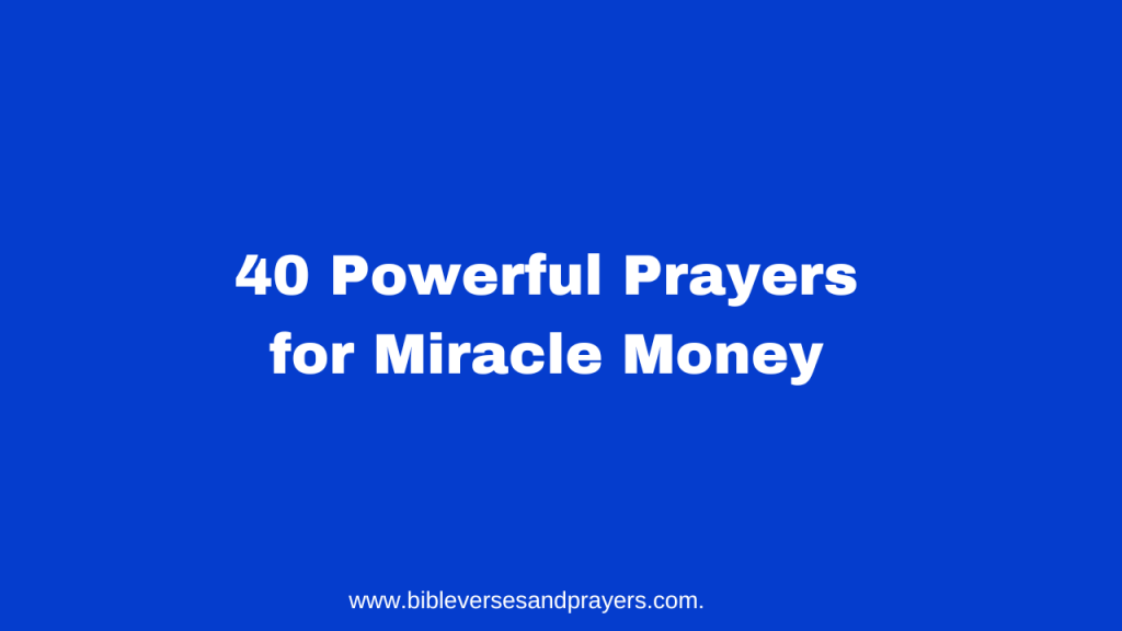 prayers for miracle money